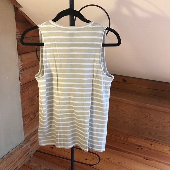 Madewell Green White Striped Tank Top, NWOT, S - Picture 3 of 11